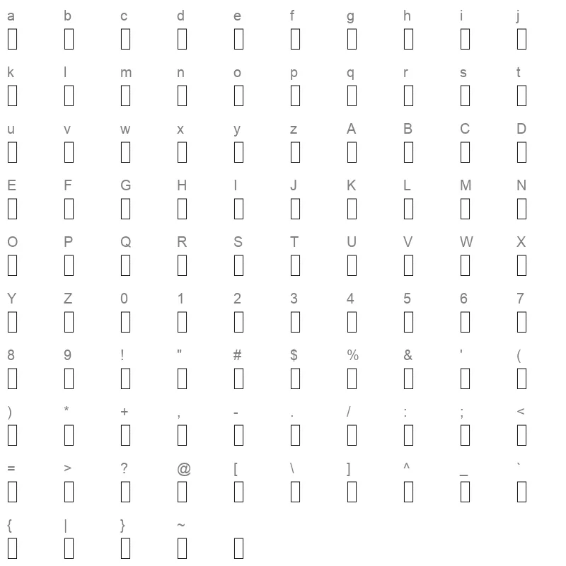 FS GRAPH Character Map