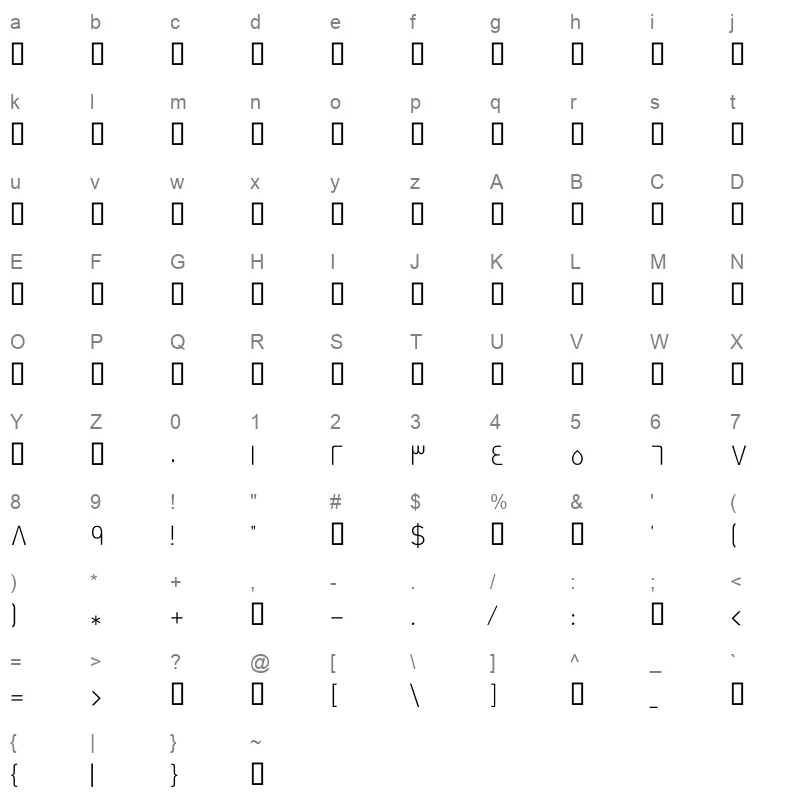 GE Dinar One Light Character Map