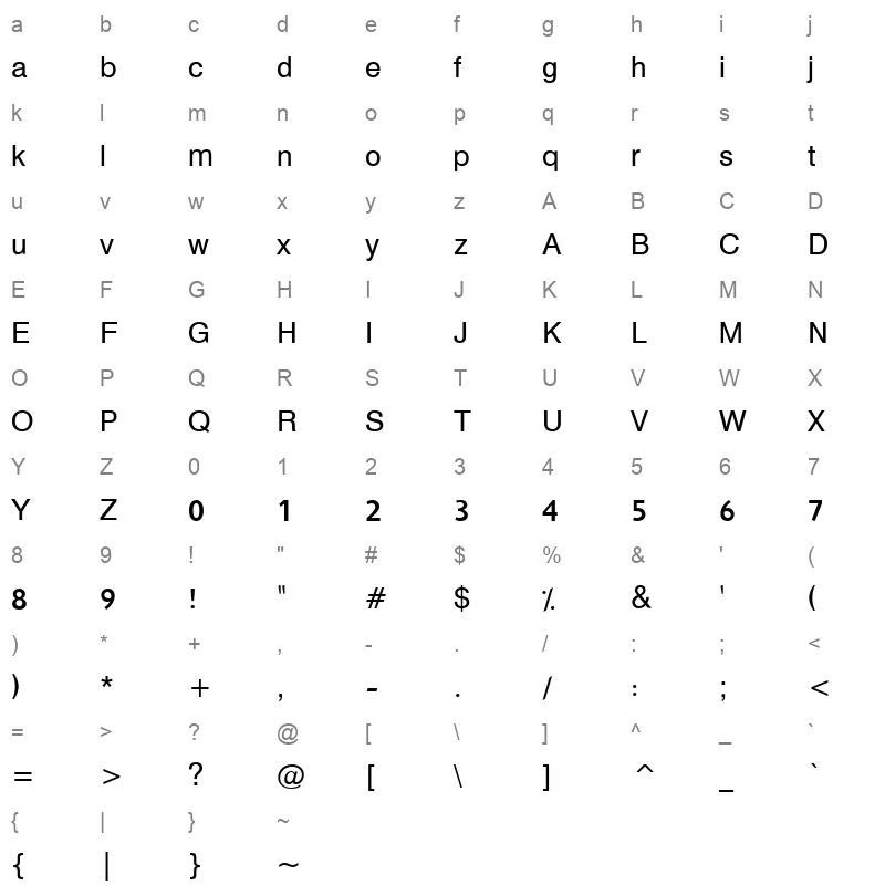 HACEN BEIRUT LT X3 Character Map