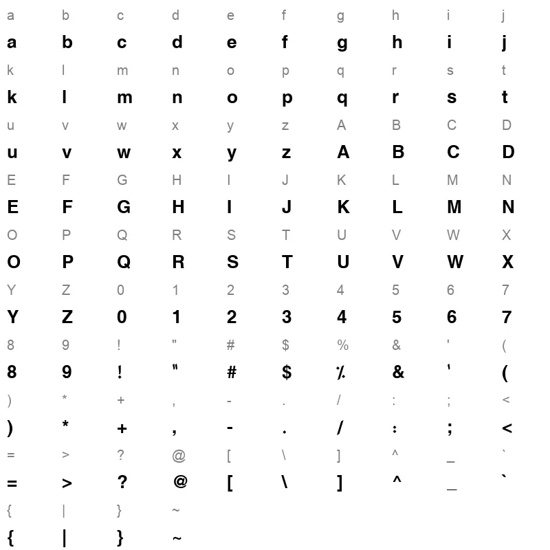 HACEN CASABLANCA Character Map
