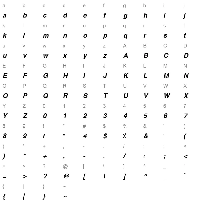 HACEN DALAL Character Map