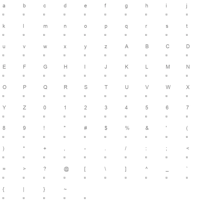 HOMEPLAN Character Map
