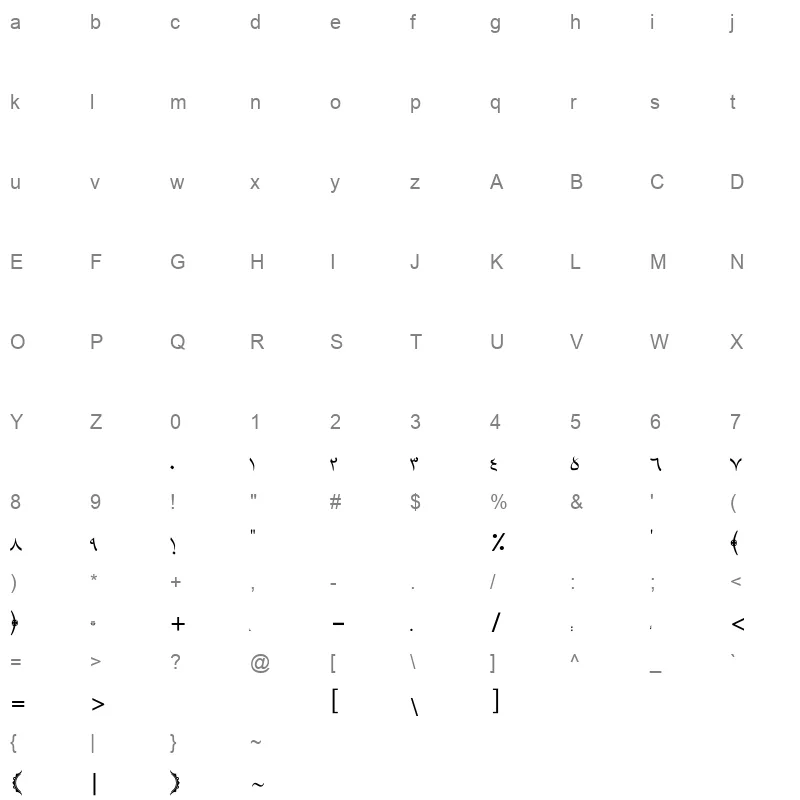 HSN Moalla Character Map