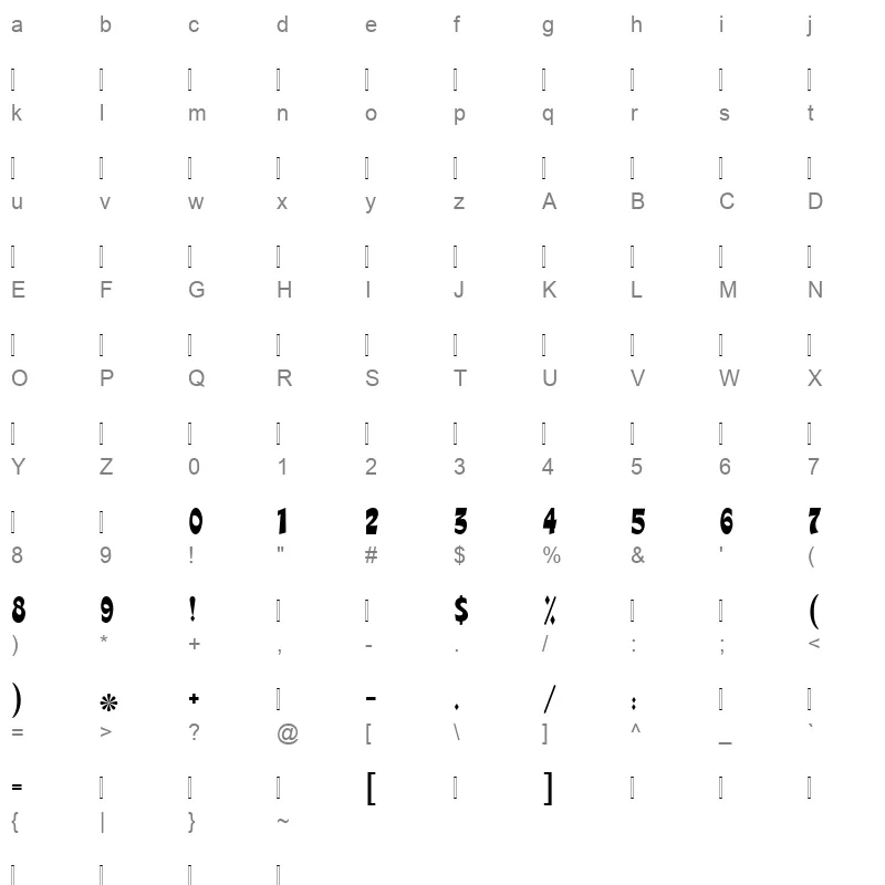 MariamLinotype Character Map