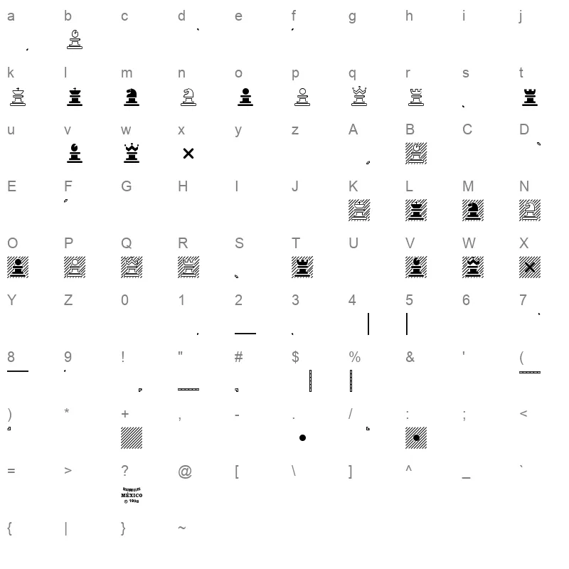 MARRFONT Character Map