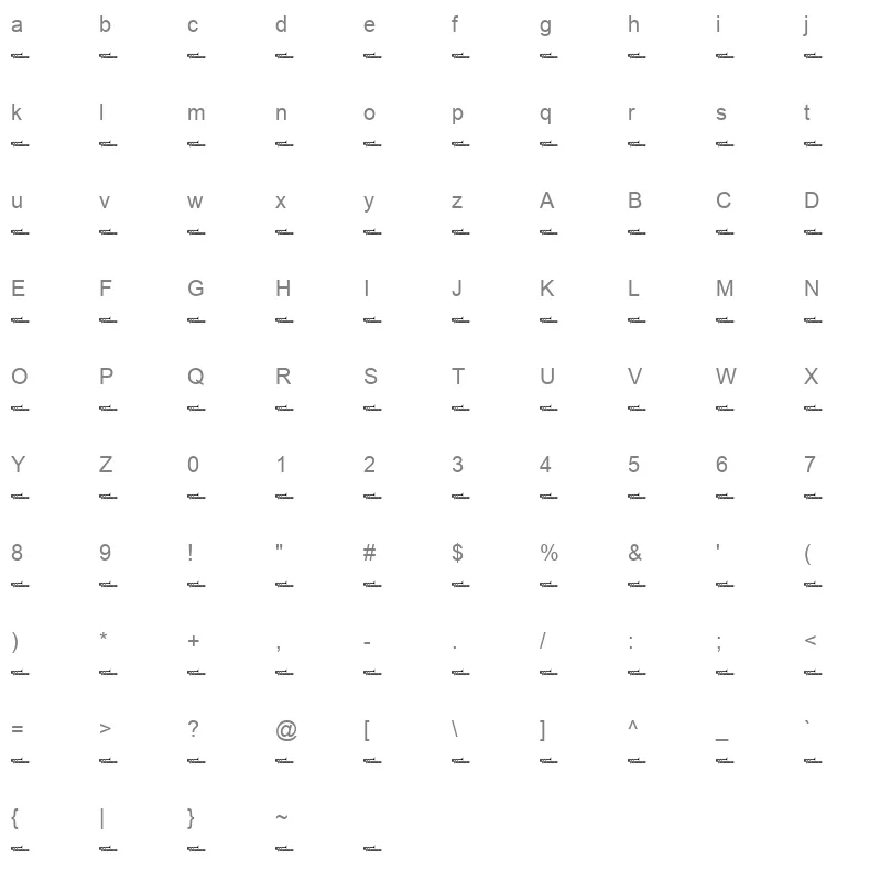 MUSIC Character Map