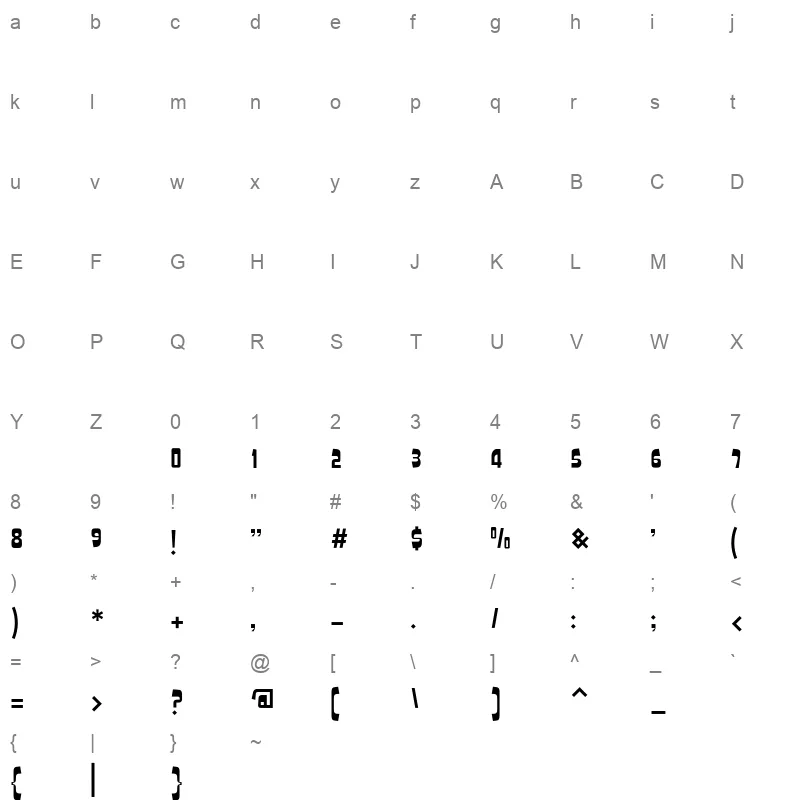 Olfah Regular Character Map
