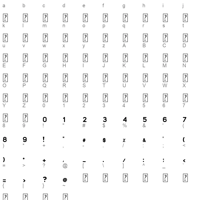 Omar Bold 2 Character Map