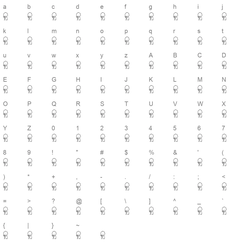 PEOPLE Character Map