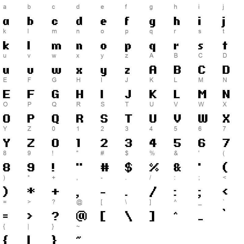 pf ronda seven bold Character Map