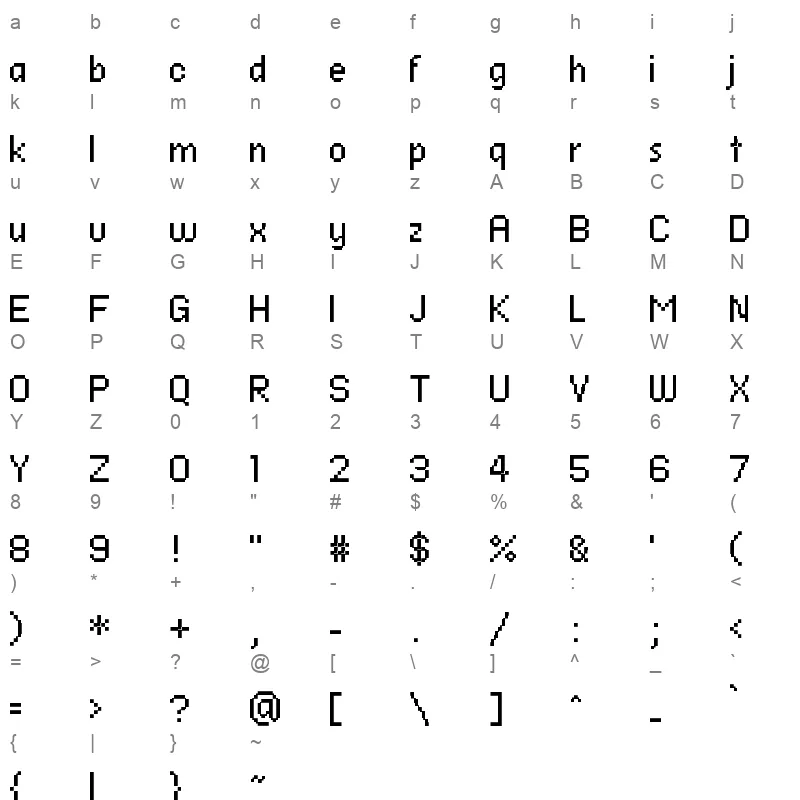 pf ronda seven Character Map