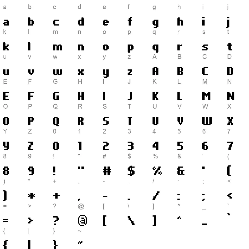 pf tempesta seven condensed bold Character Map