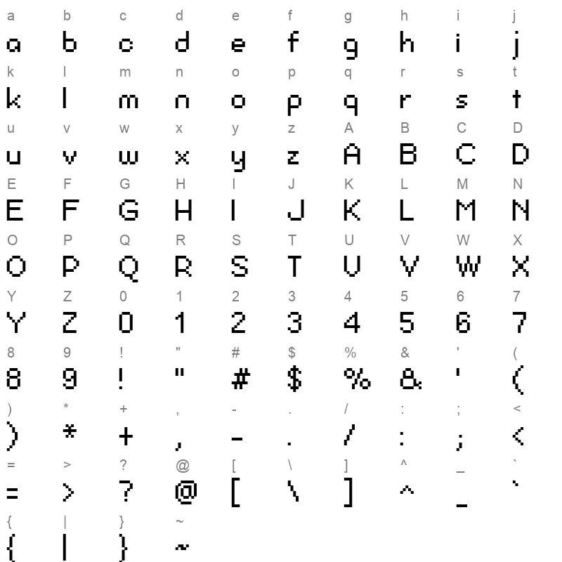 Pixel Berry 08 84 Ltd.Edition Character Map