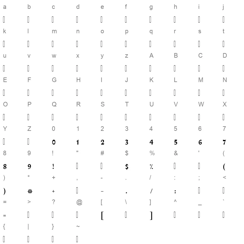 QADI LINOTYPE Character Map