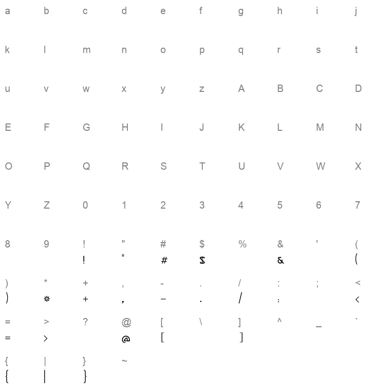 SakkalMayaPro Character Map
