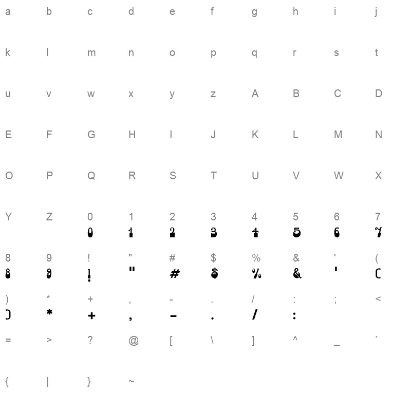 Shareb Character Map