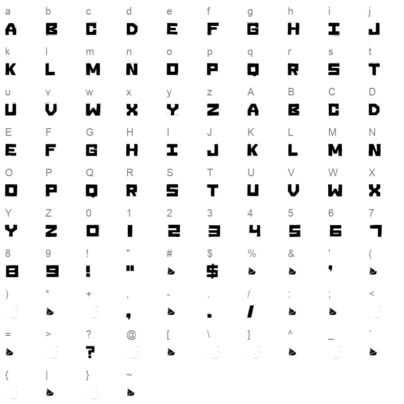 SinkiS93 Character Map