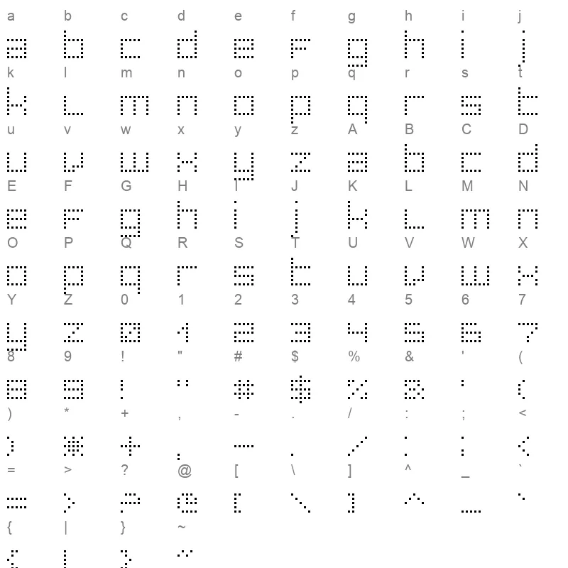 SUPERPOI S Character Map