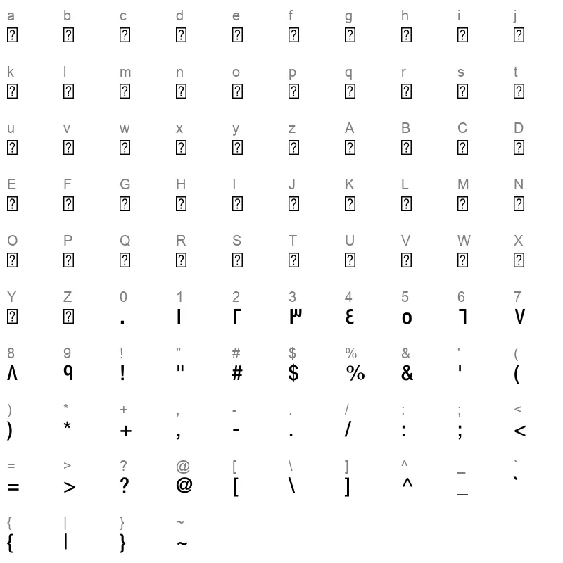 Swissra Condensed Medium Character Map