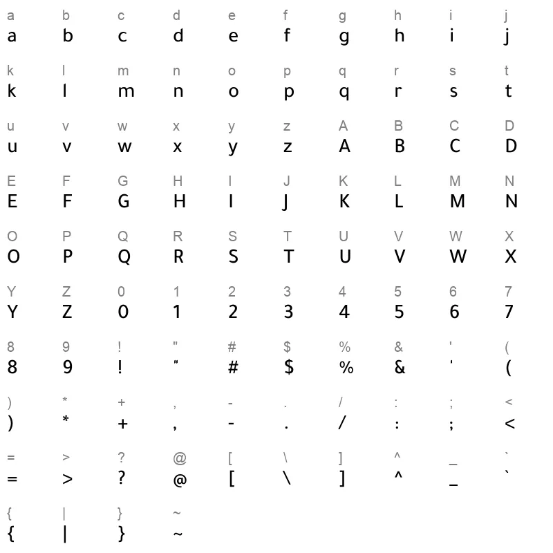 Tajawal Medium Character Map