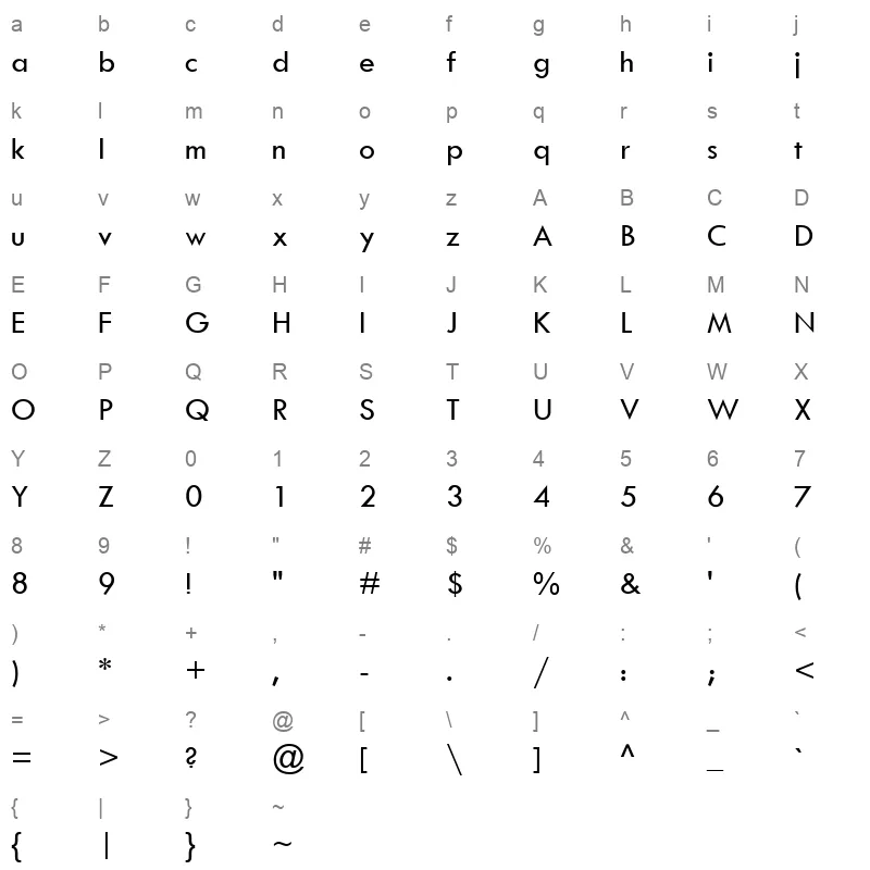 TCM Character Map