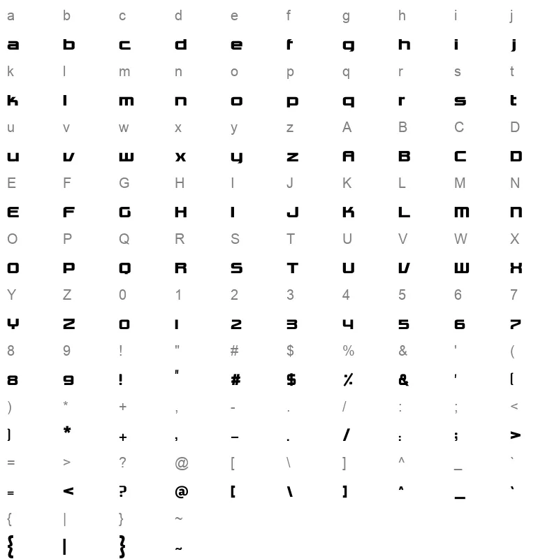 Thwar Fared Character Map
