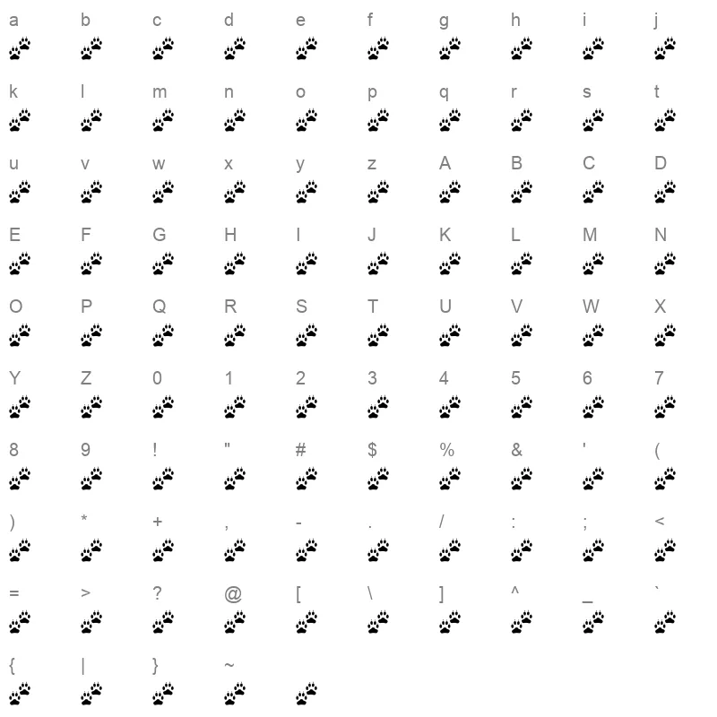 TRACKS Character Map