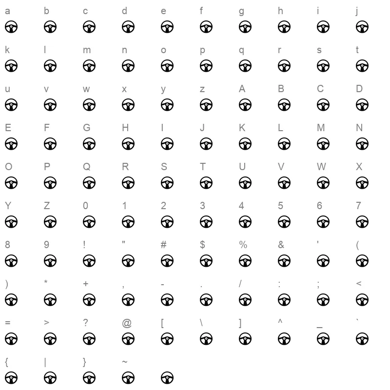 TRANSPOR Character Map