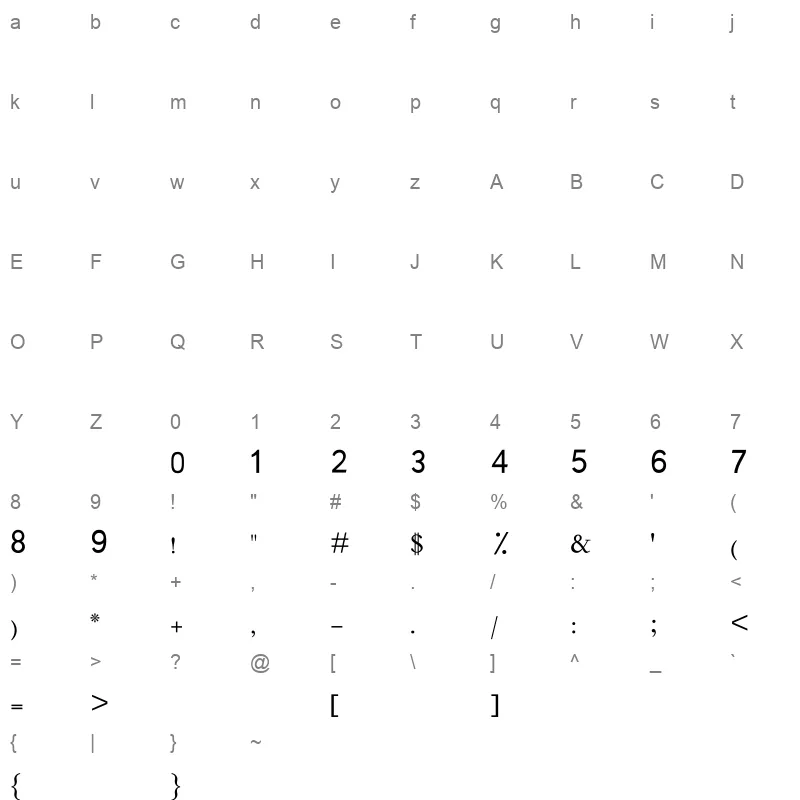 UthmanTN1 Ver06 Character Map