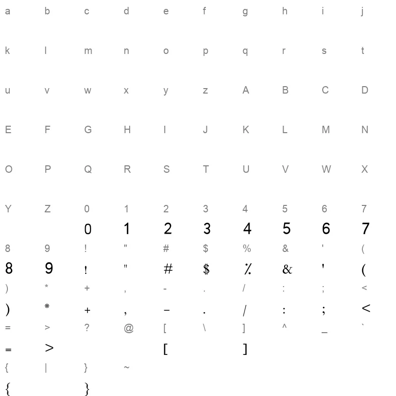 UthmanTN1 Ver07 Character Map
